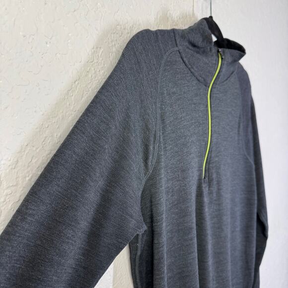 SMARTWOOL Base Layer MED Quarter Zip Merino Wool Top Pullover Contrasting Zipper - Picture 7 of 12